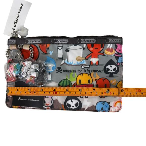 LeSportsac Tokidoki Caramella Pouch Inferno w/ Qee Keychain Rare Retired NWT HTF - Picture 8 of 12